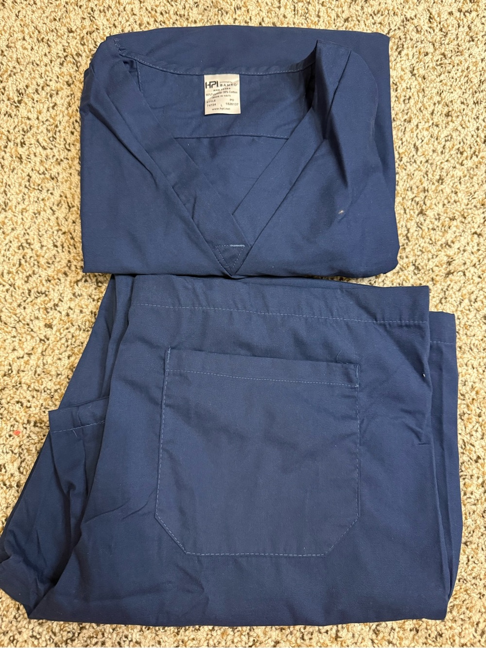 New Men HPI brand navy blue scrubs set pants and tops